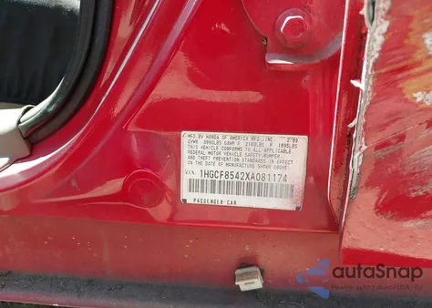 1999 Honda Accord Dx z USA, uszkodzony, nr VIN 1HGCF8542XA081174